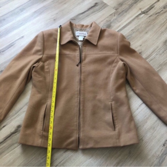 VINTAGE Camel Brown Wool & Cashmere Blend Coat - Picture 9 of 11